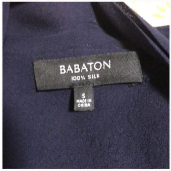 Babaton 100% Navy Silk Draped Blouse - Picture 3 of 10